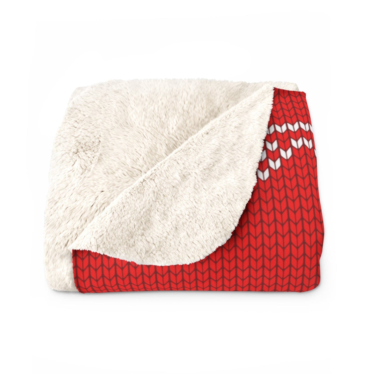 Knit Christmas Tree Sherpa Fleece Blanket