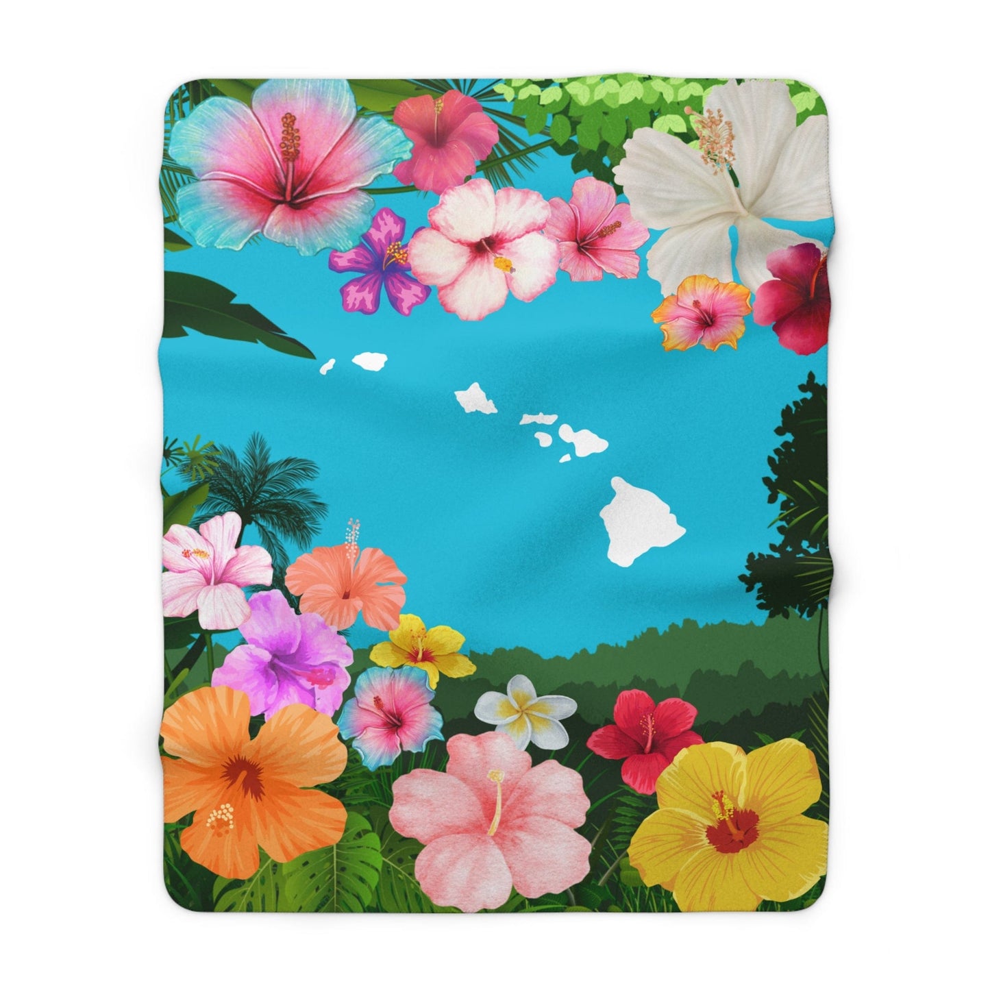 Hawaii State of Mind Sherpa Fleece Blanket