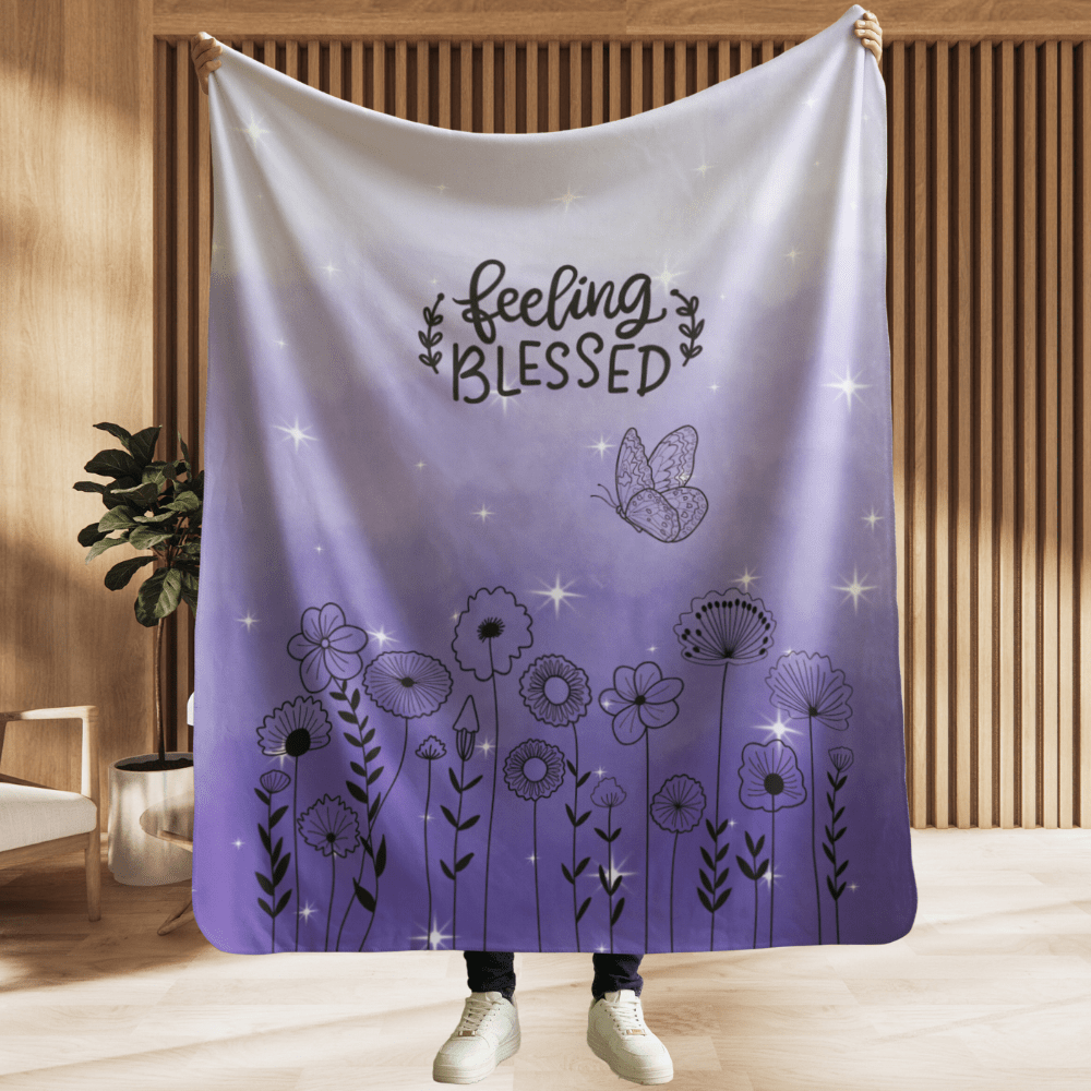 Feeling Blessed Sherpa Fleece Blanket