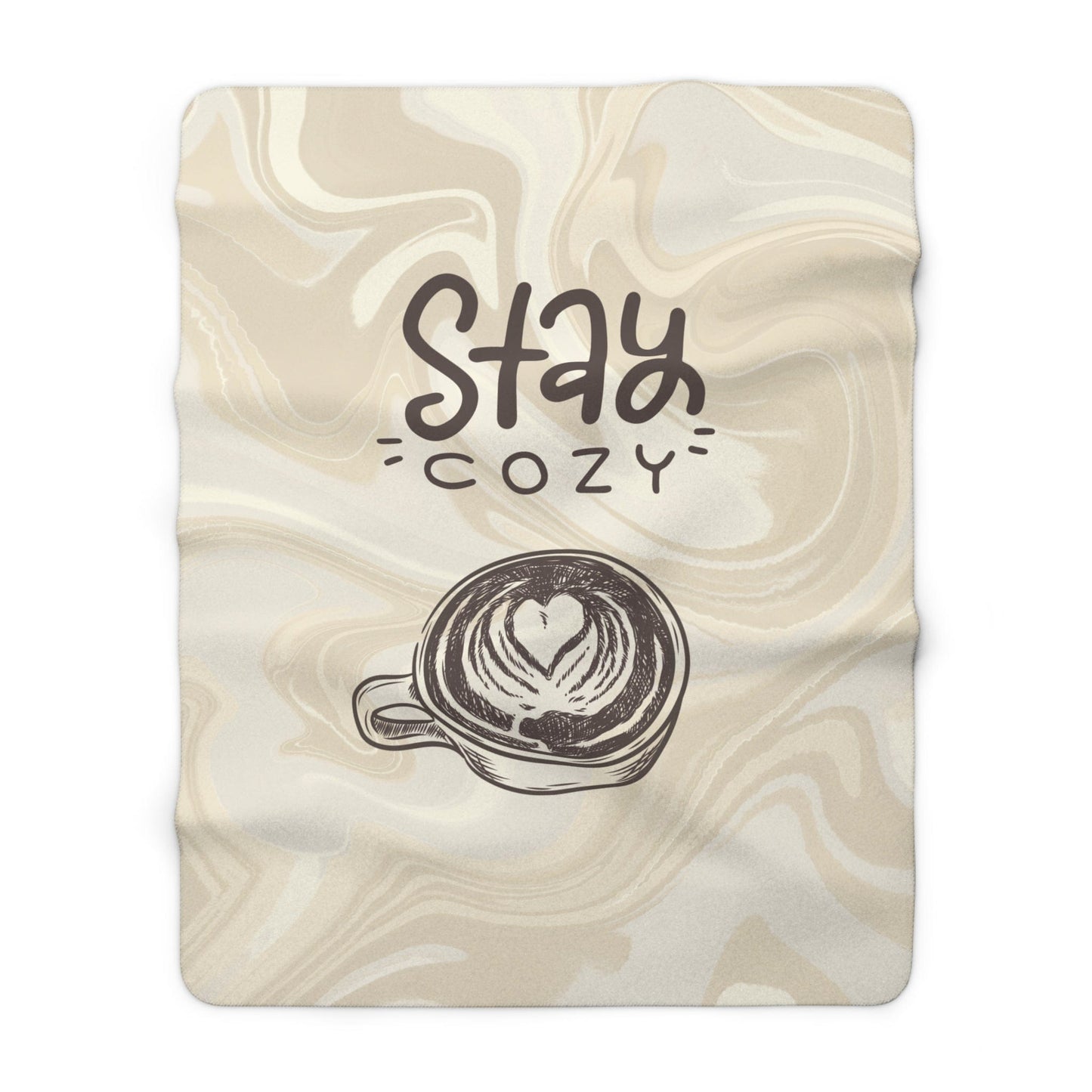 Stay Cozy Latte Coffee Sherpa Fleece Blanket