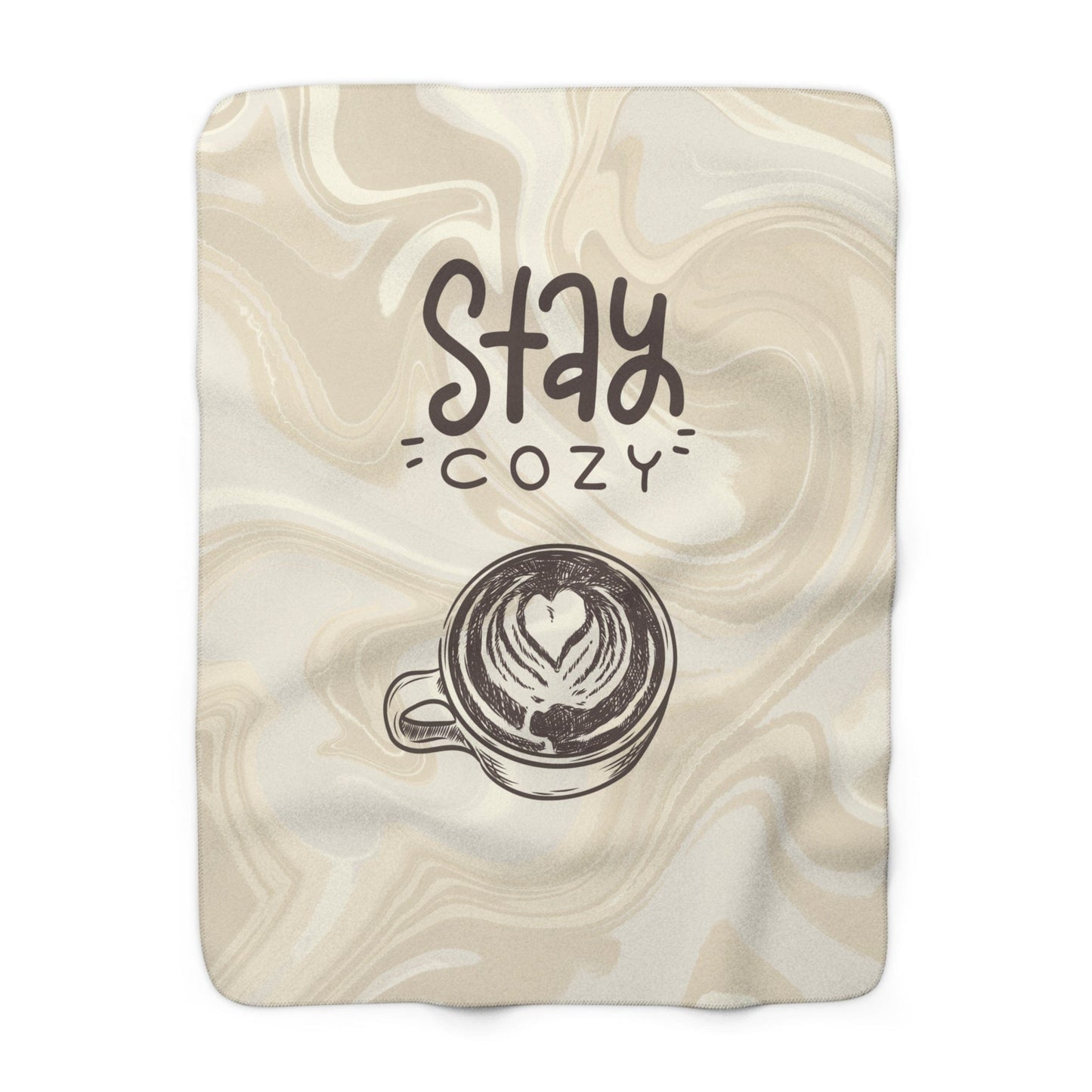 Stay Cozy Latte Coffee Sherpa Fleece Blanket