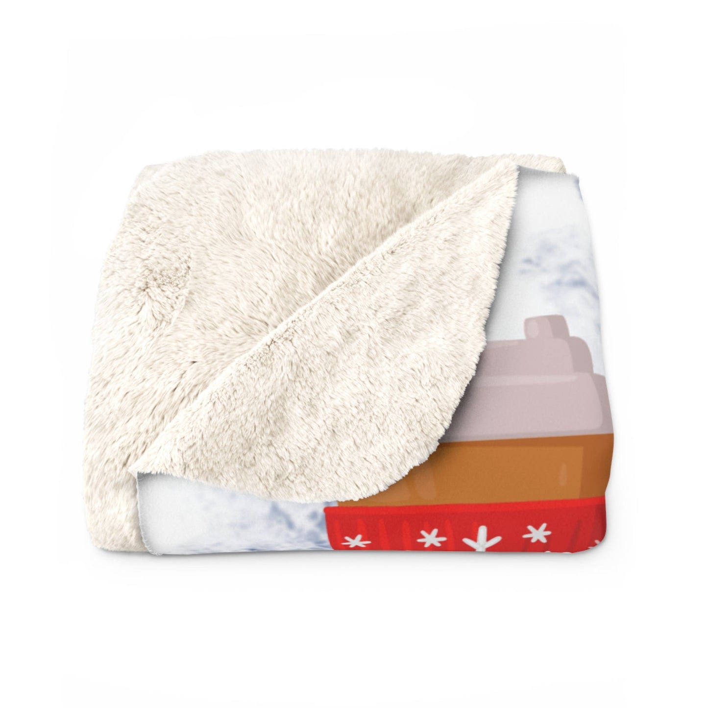 Winter Vibes Holiday Drinks Sherpa Fleece Blanket