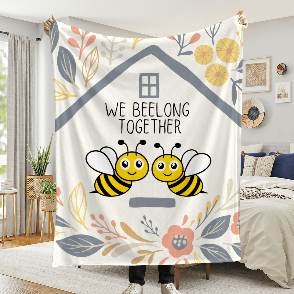 We Beelong Together Velveteen Plush Blanket