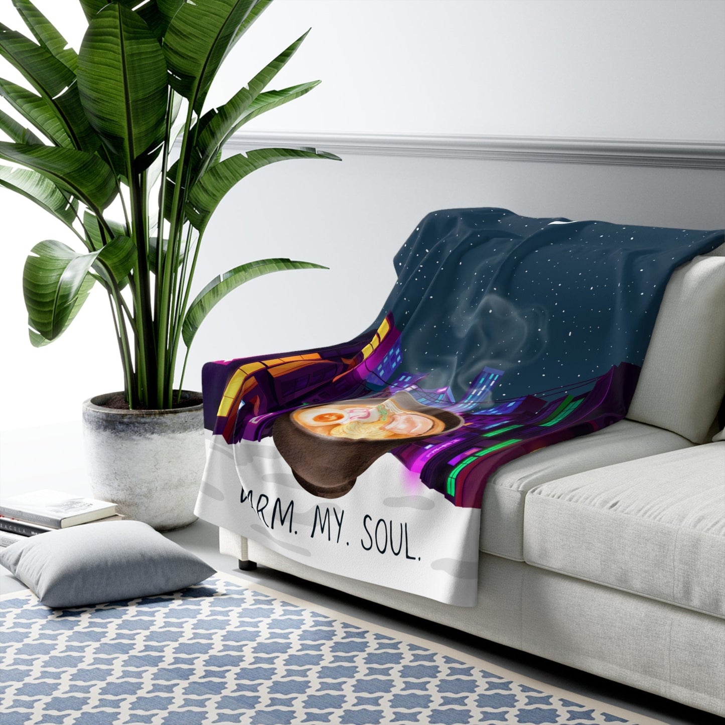 Ramen Warm My Soul Japan Sherpa Fleece Blanket