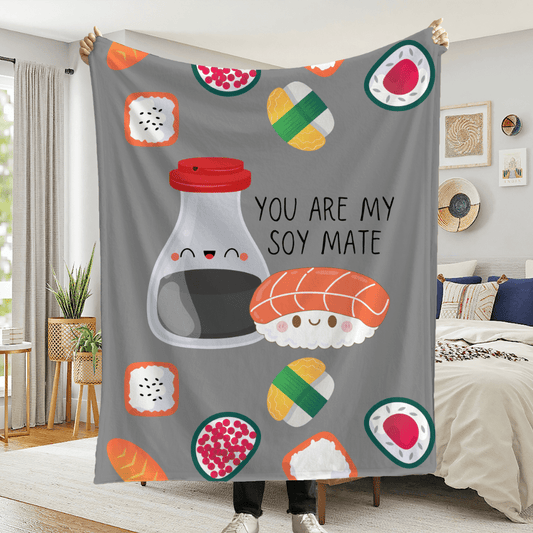 You Are My Soy Mate Velveteen Plush Blanket