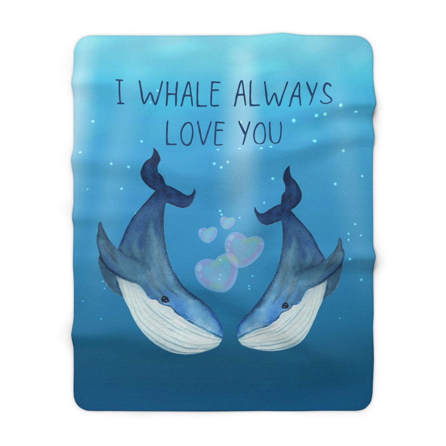 I Whale Always Love You Sherpa Fleece Blanket