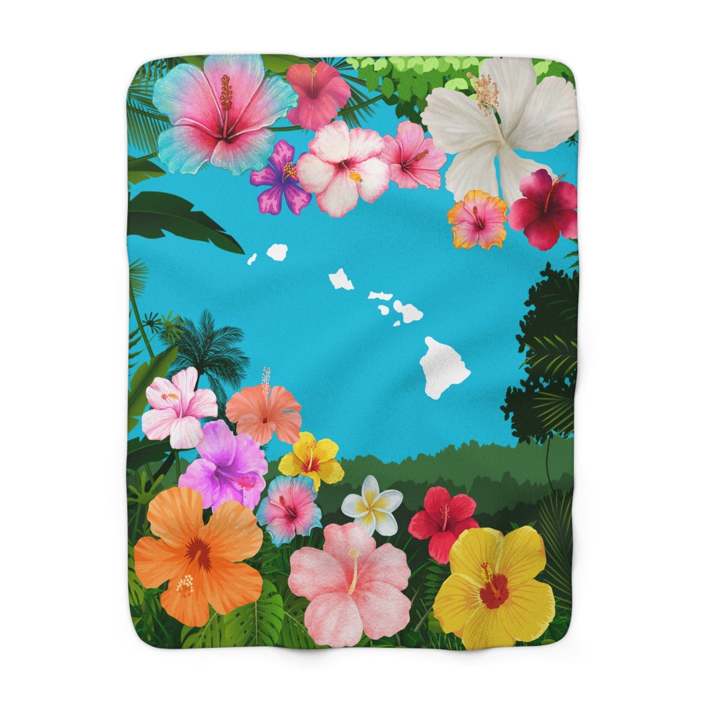 Hawaii State of Mind Sherpa Fleece Blanket