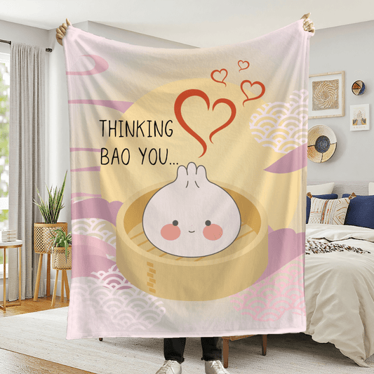 Thinking Bao You Velveteen Plush Blanket