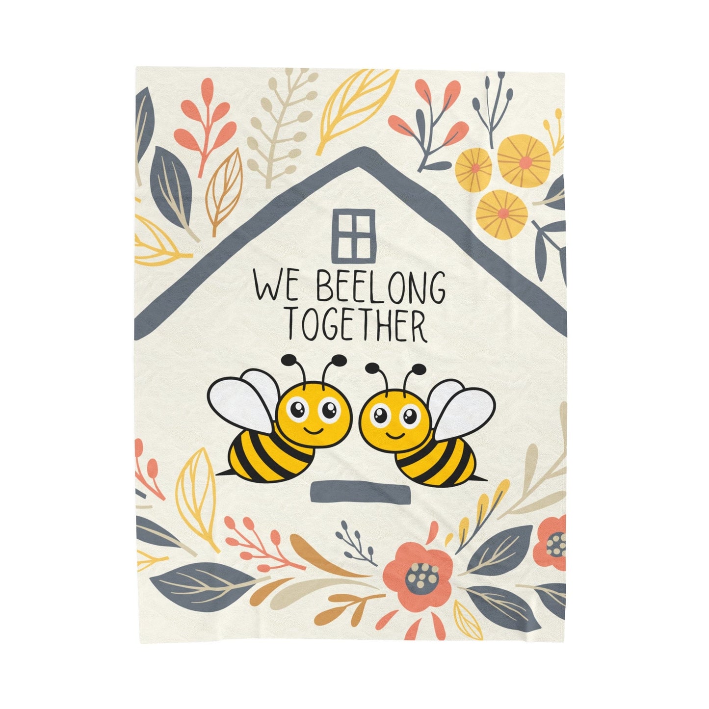 We Beelong Together Velveteen Plush Blanket