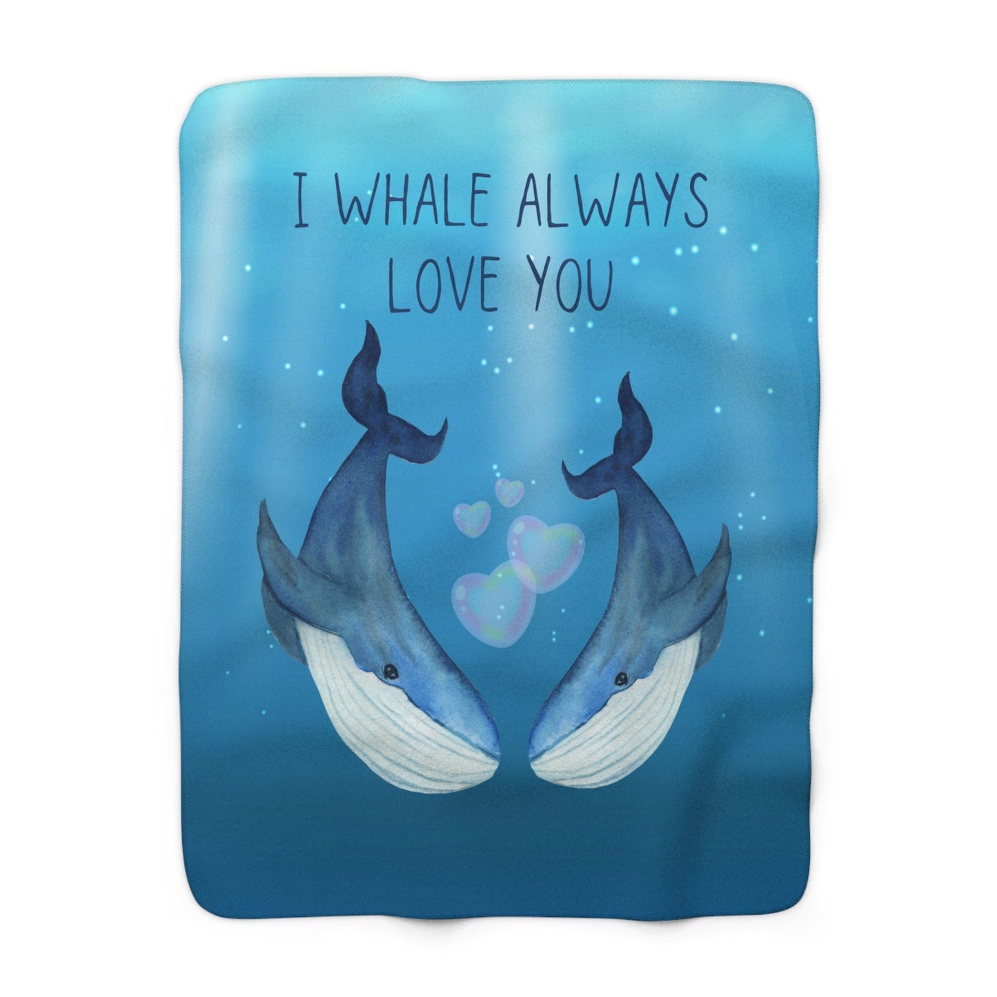 I Whale Always Love You Sherpa Fleece Blanket