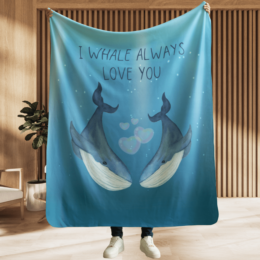 I Whale Always Love You Sherpa Fleece Blanket