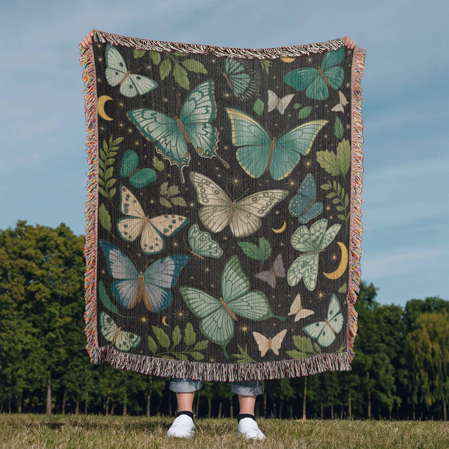 Butterfly Garden Woven Blanket