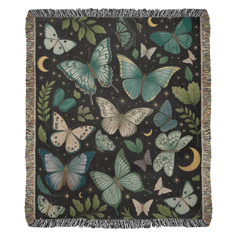 Butterfly Garden Woven Blanket