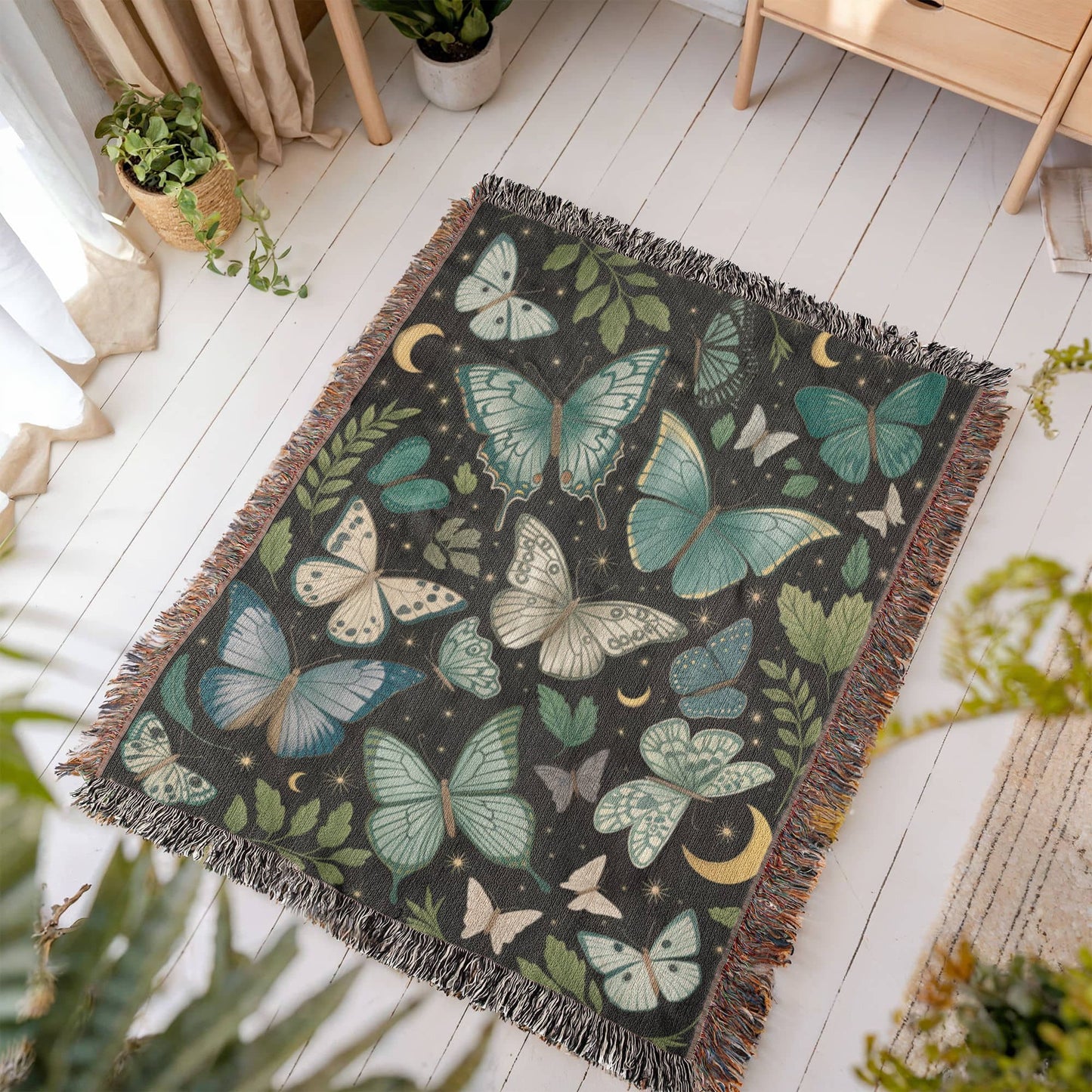 Butterfly Garden Woven Blanket