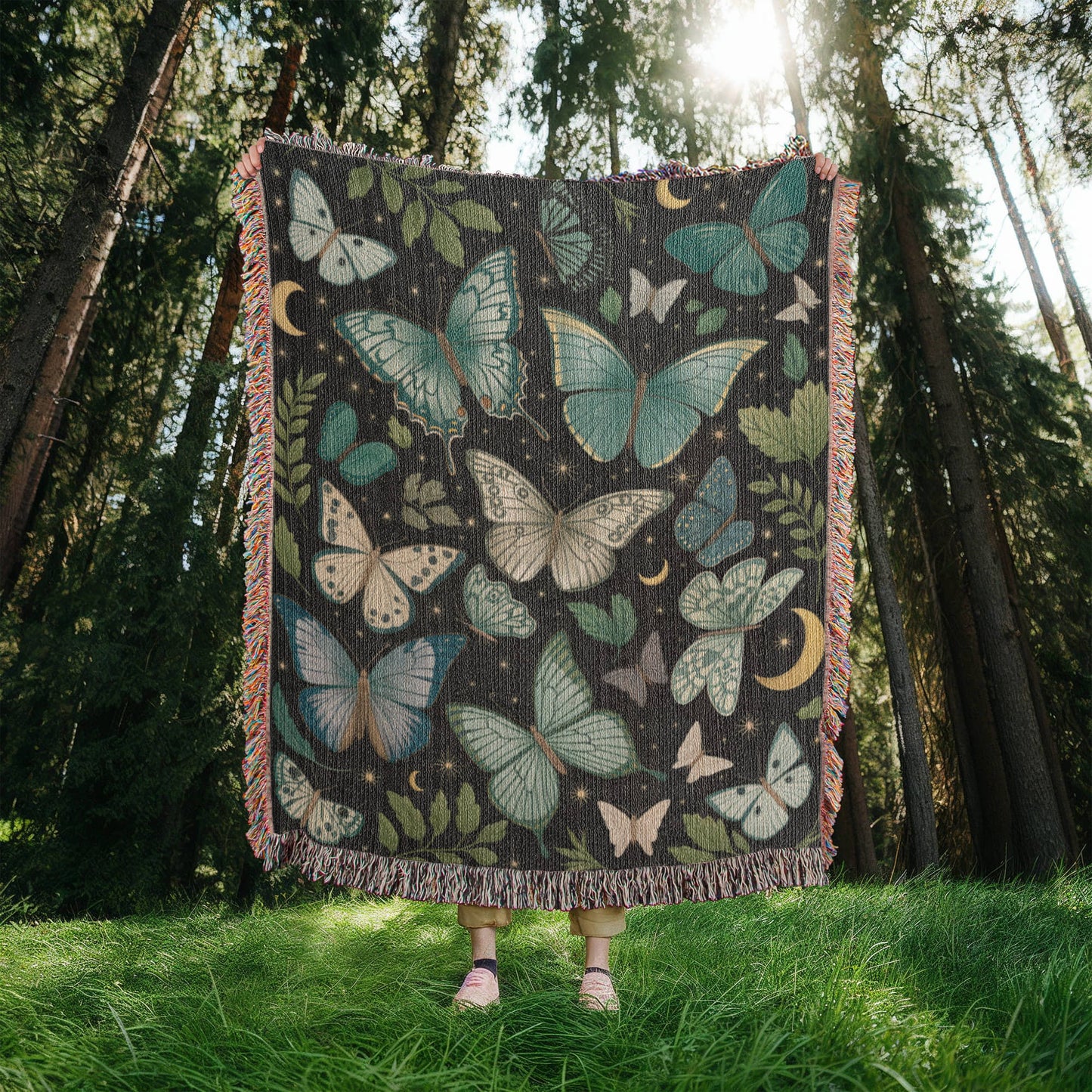 Butterfly Garden Woven Blanket