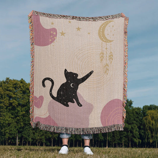 Dreamy Cat Woven Blanket