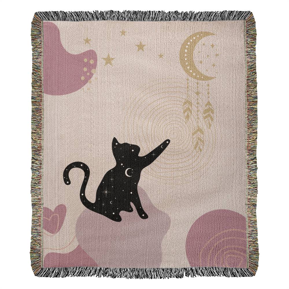 Dreamy Cat Woven Blanket