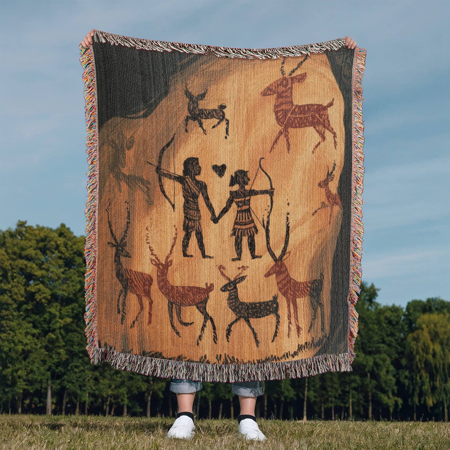 Cave Painting Woven Blanket