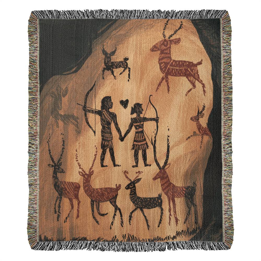 Cave Painting Woven Blanket