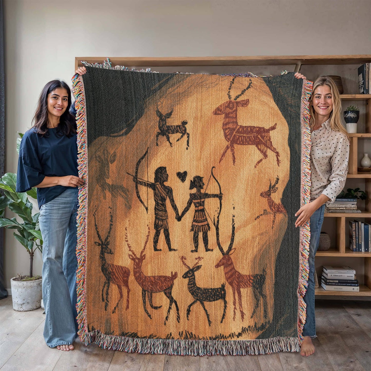 Cave Painting Woven Blanket