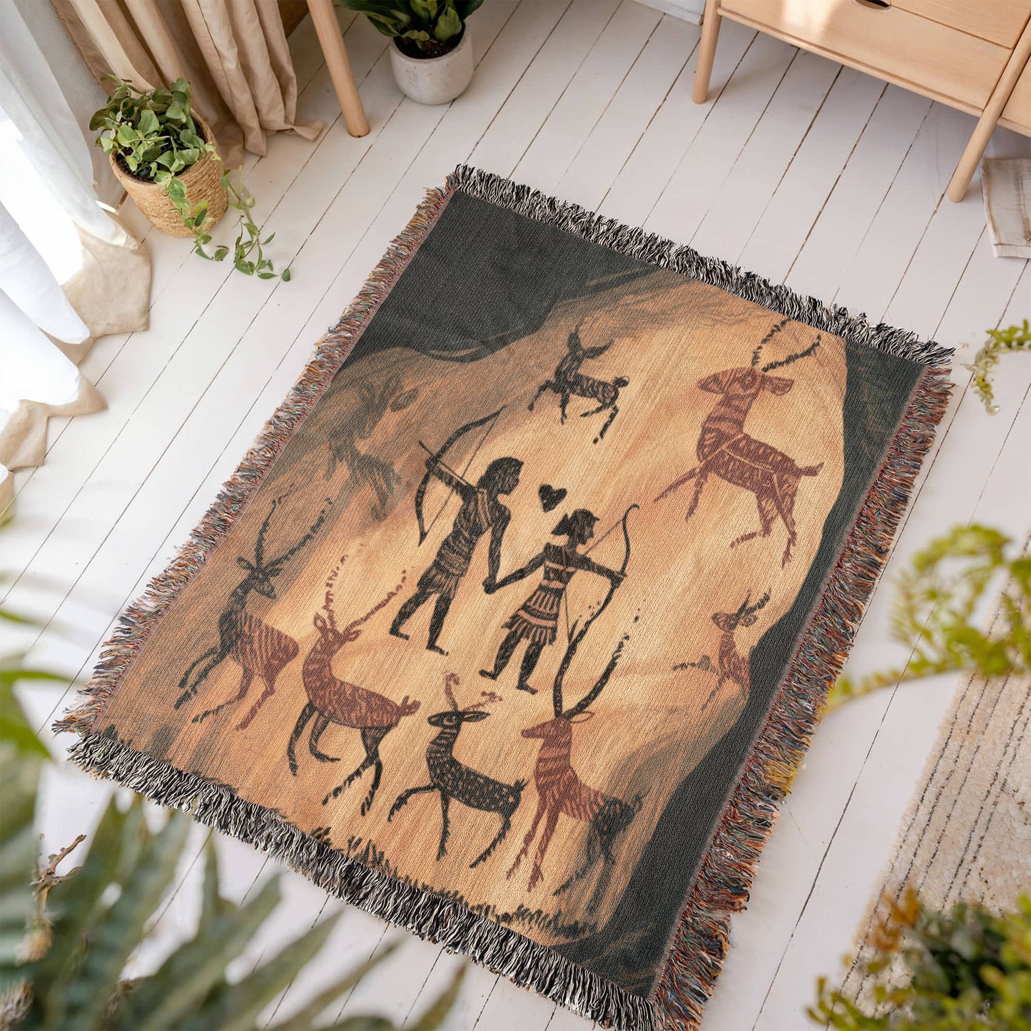 Cave Painting Woven Blanket