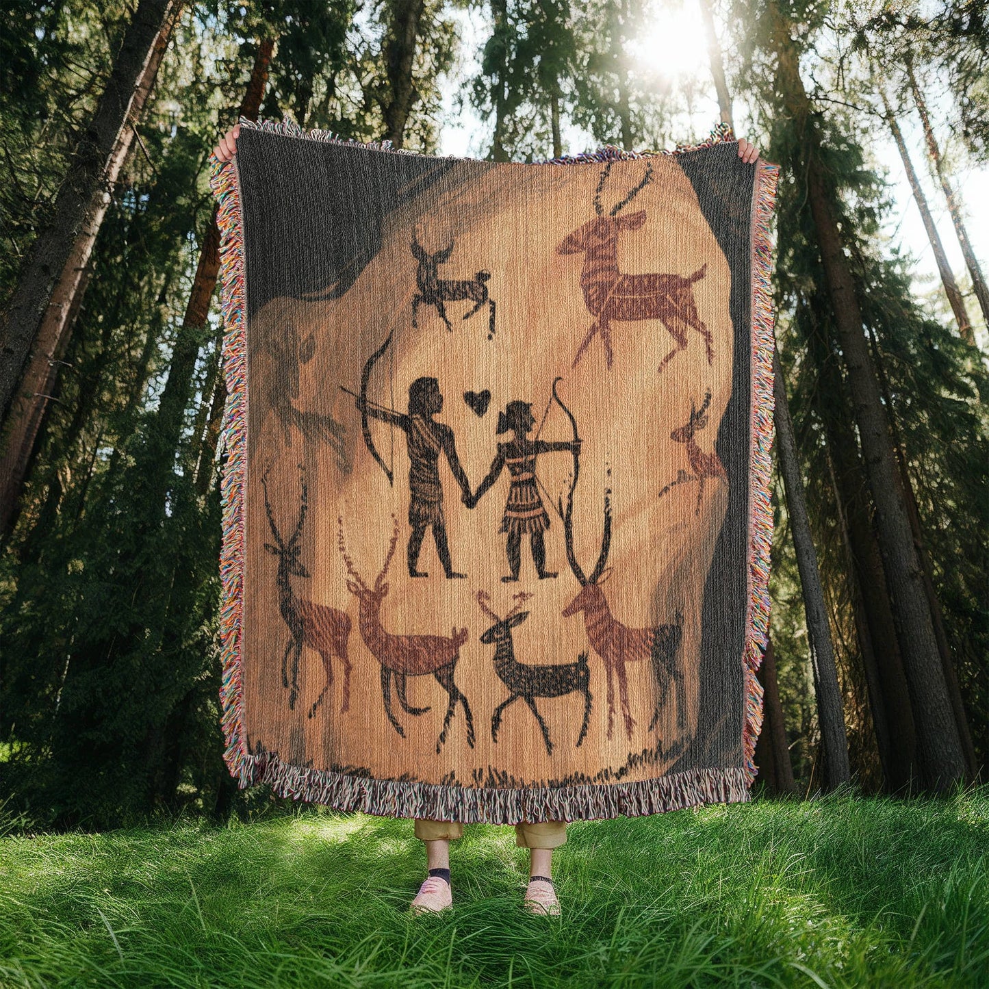 Cave Painting Woven Blanket