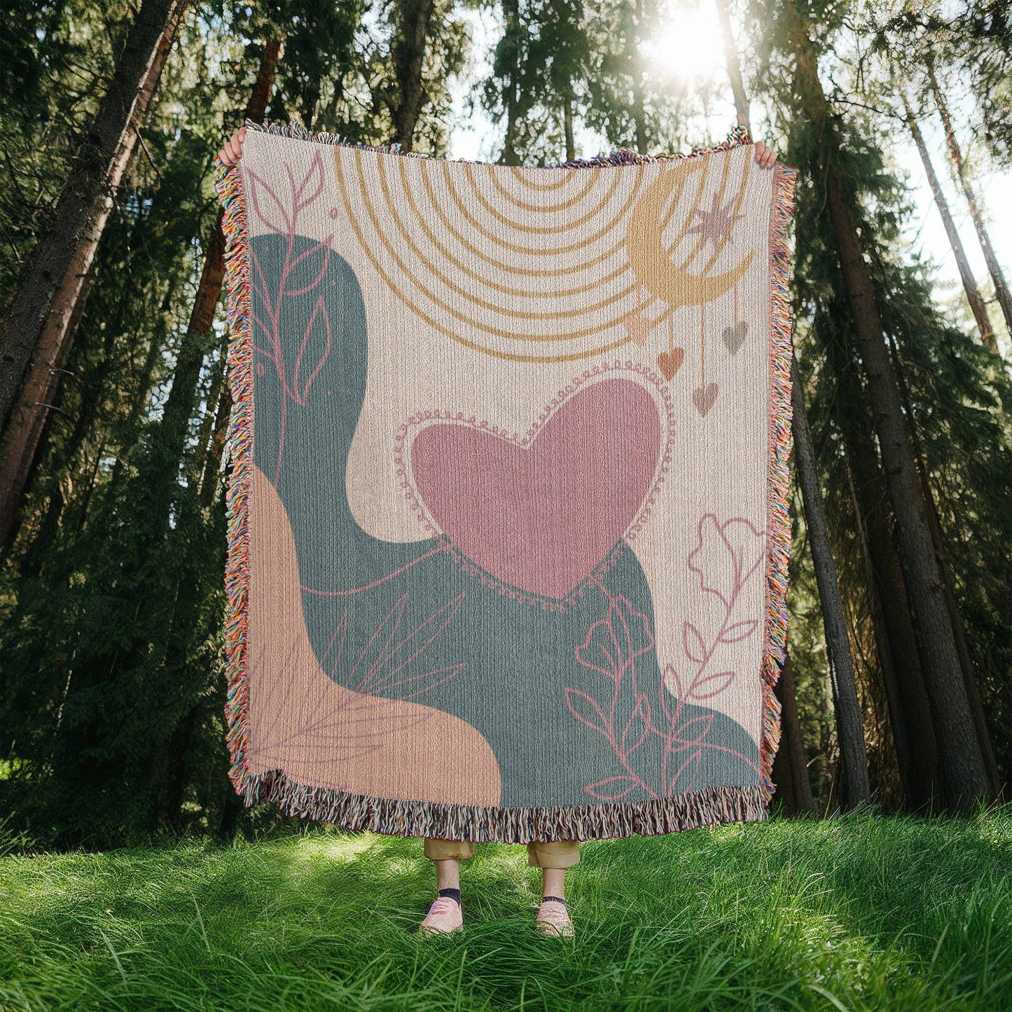 Dreamy Heart Woven Blanket