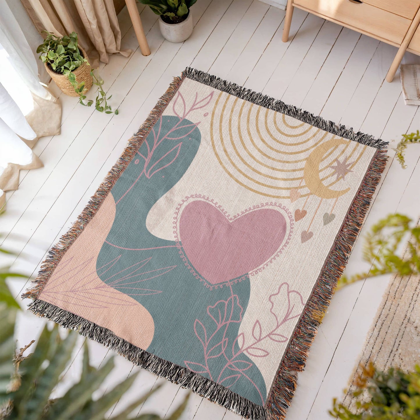 Dreamy Heart Woven Blanket