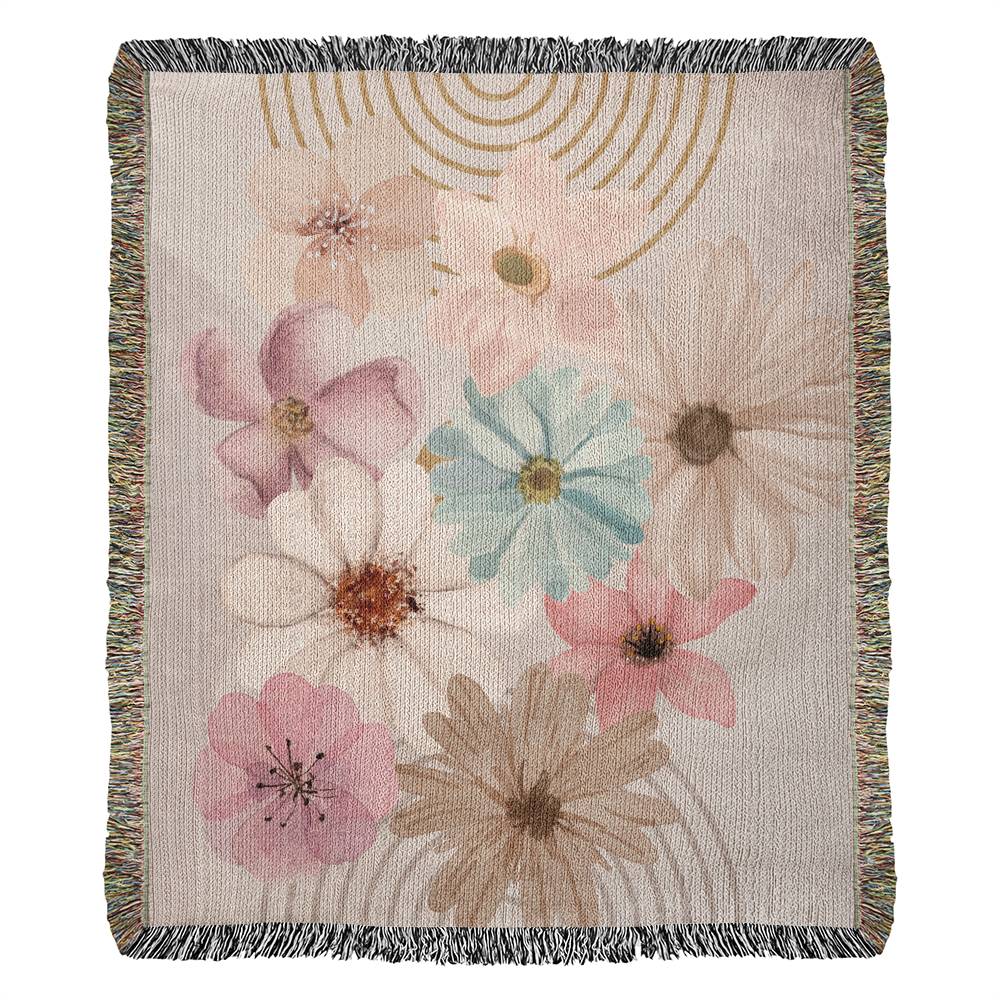 Dreamy Flowers Woven Blanket