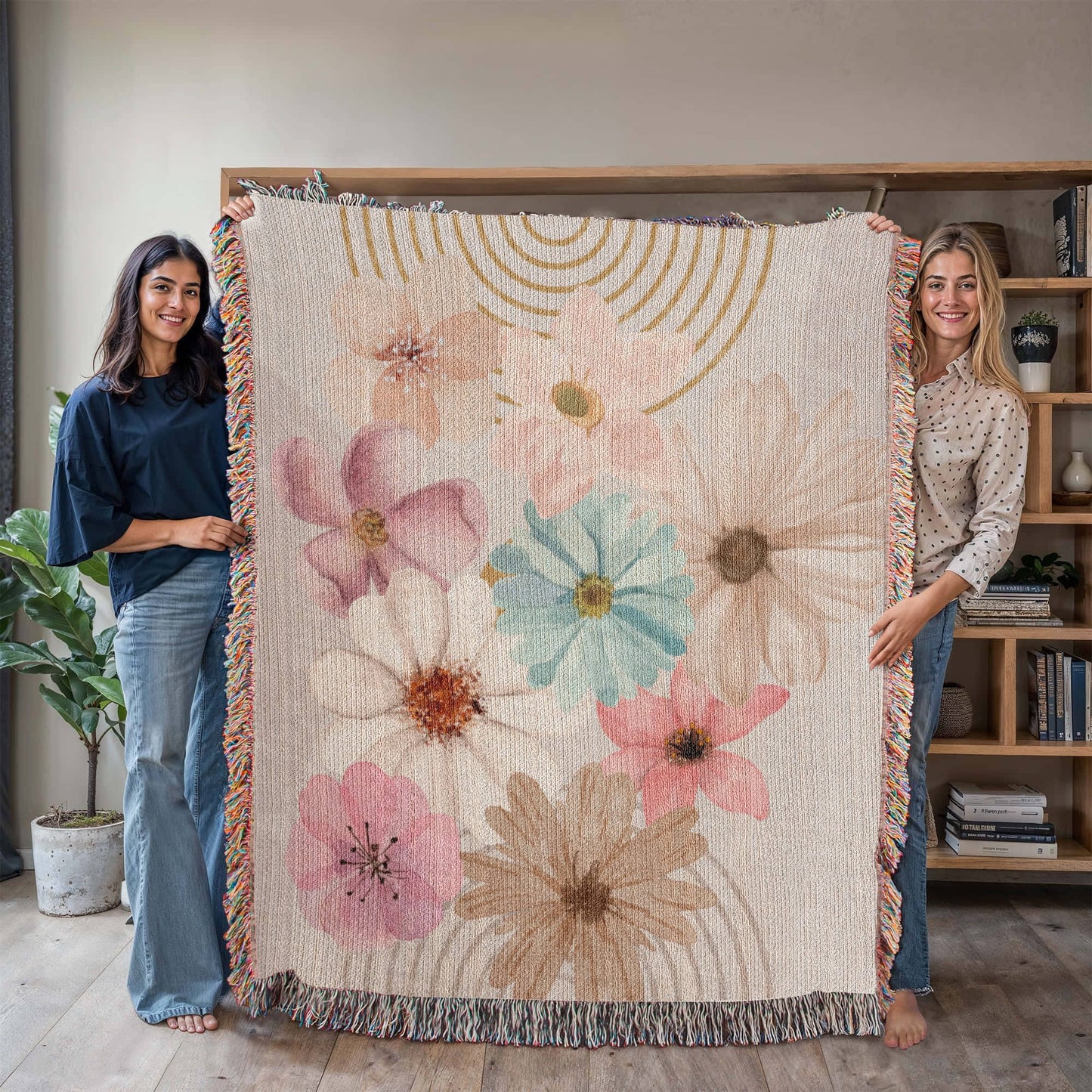 Dreamy Flowers Woven Blanket