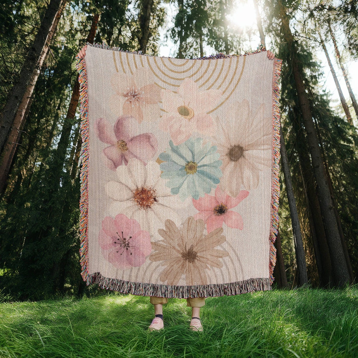 Dreamy Flowers Woven Blanket