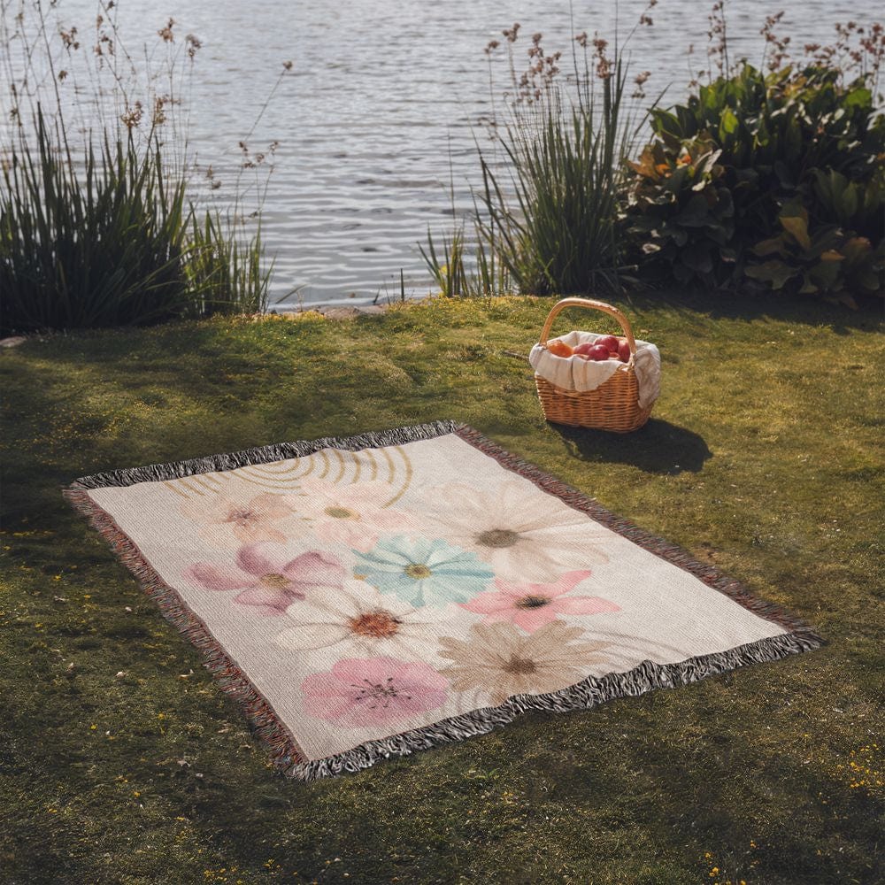 Dreamy Flowers Woven Blanket