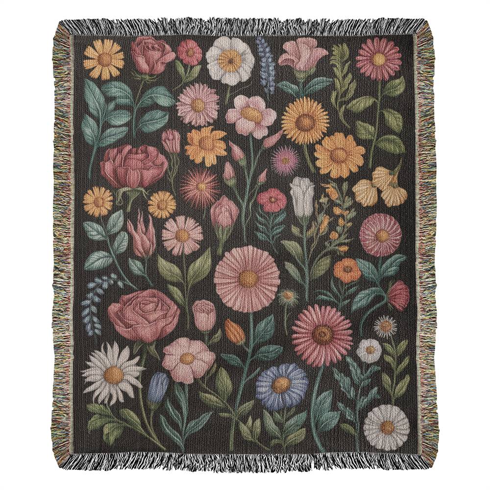 Flower Garden Woven Blanket