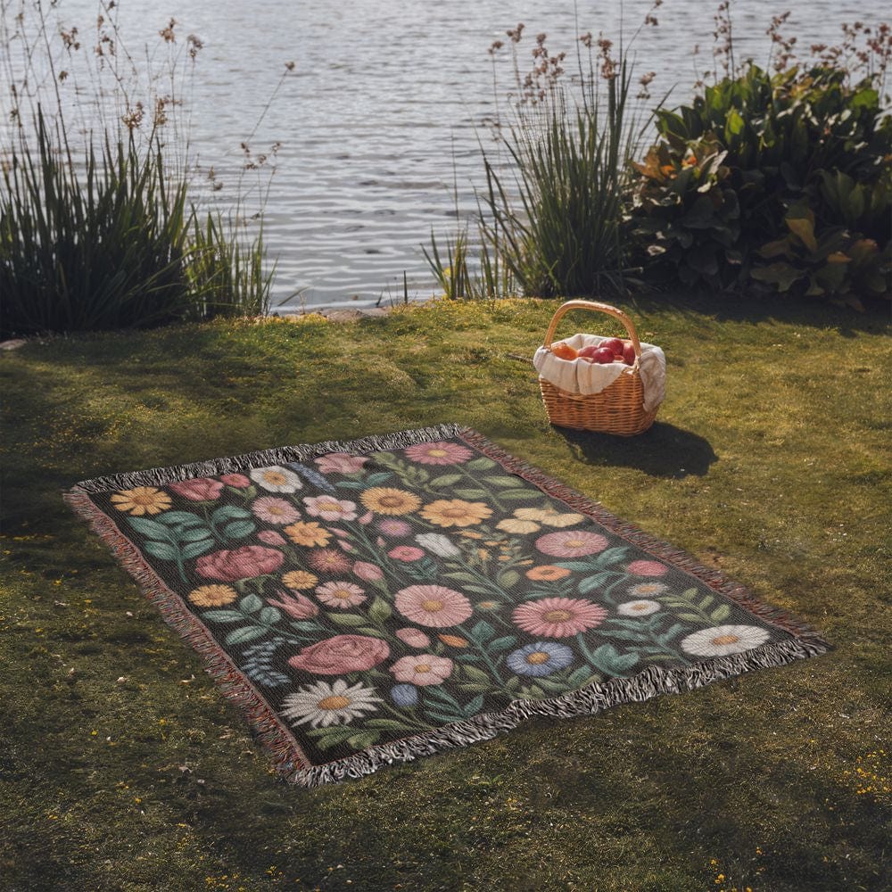 Flower Garden Woven Blanket