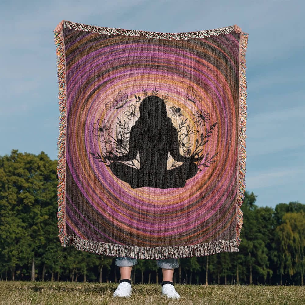 Meditate Garden Woven Blanket