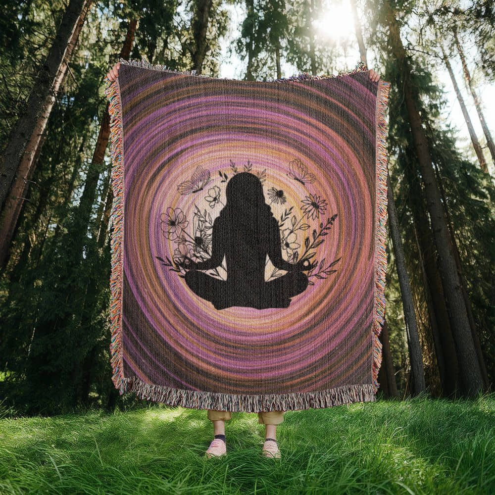 Meditate Garden Woven Blanket